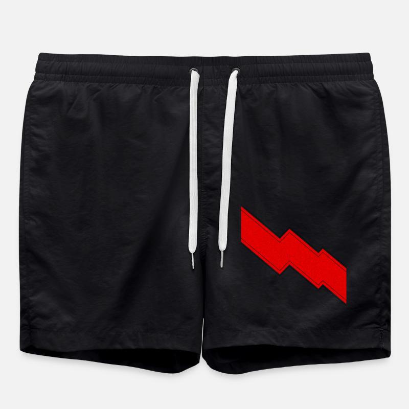 Red Lightning Sign Gift - Swim Trunks - black