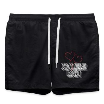 Je t’aime - Short de bain - noir - Devant - AI Model Male 185 light (185cm)