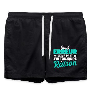 Unless I'm mistaken, I'm always right - Swim Trunks - black - Front - AI Model Male 185 light (185cm)