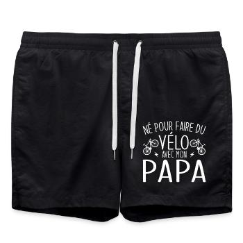 né pour faire du vélo avec papa - Short de bain - noir - Devant - AI Model Male 185 light (185cm)