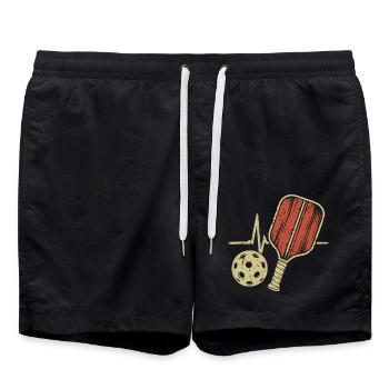 Pickleball Heartbeat | Schäger Ball - Swim Trunks - black - Front - AI Model Male 185 light (185cm)