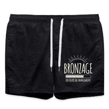 Tan Loading, Summer, Vacation, French - Swim Trunks - black - Front - AI Model Male 185 light (185cm)