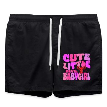 Babygirl - mignon petit diable de bébé - Short de bain - noir - Devant - AI Model Male 185 light (185cm)