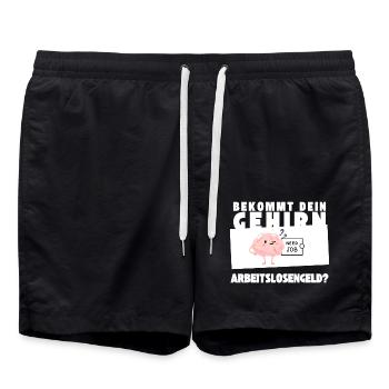 Arbeitsloses Gehirn - Badeshorts - Schwarz - Vorne - AI Model Male 185 light (185cm)