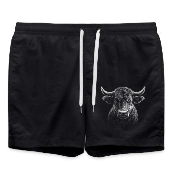Taurus Head - Swim Trunks - black - Front - AI Model Male 185 light (185cm)