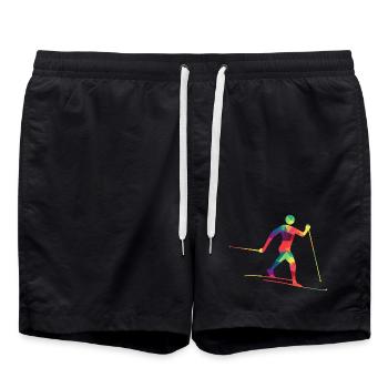 Skieurs de fond colorés - Short de bain - noir - Devant - AI Model Male 185 light (185cm)
