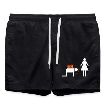 Hen night - Swim Trunks - black - Front - AI Model Male 185 light (185cm)