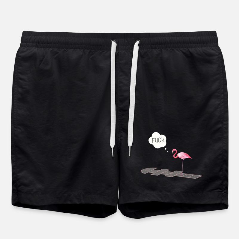 Flamant rose avec un problème - Short de bain - noir