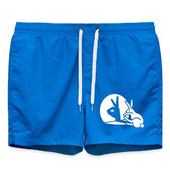 Drôle Lapin main ombre marionnettes humour pop art - Short de bain - cobalt blue - Devant