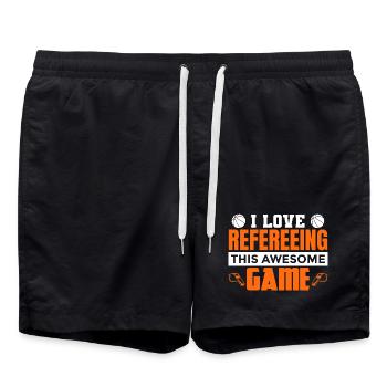 Arbitres de basket-ball - Short de bain - noir - Devant - AI Model Male 185 light (185cm)