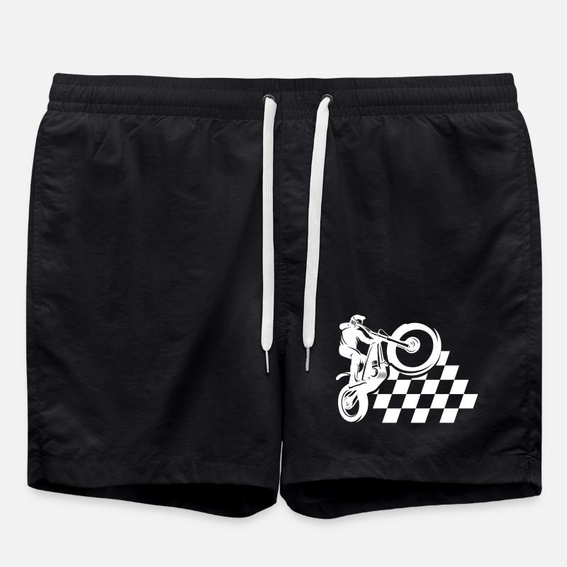 motorcycle, biker, motocross - Swim Trunks - black