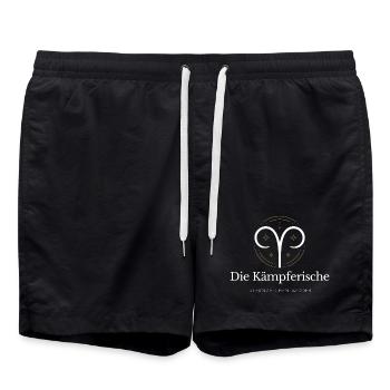 Widder Sternzeichen Logo Widder - Badeshorts - Schwarz - Vorne - AI Model Male 185 light (185cm)