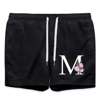M - Badeshorts - Schwarz - Vorne - AI Model Male 185 light (185cm)