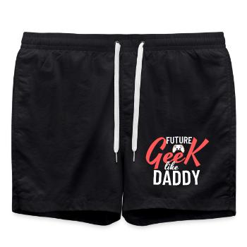 Zukünftiger Geek wie Papa - Badeshorts - Schwarz - Vorne - AI Model Male 185 light (185cm)