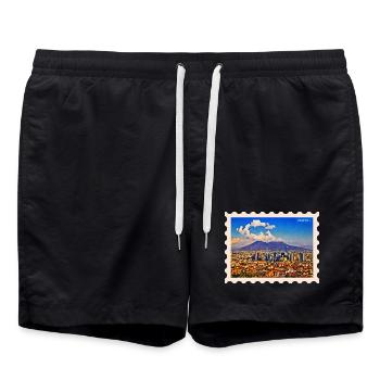 Napoli Skyline Vesuvio - Badeshorts - Schwarz - Vorne - AI Model Male 185 light (185cm)