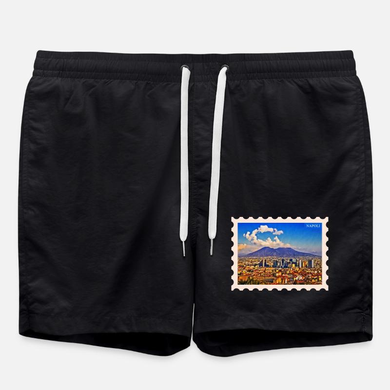 Napoli Skyline Vesuvio - Swim Trunks - black