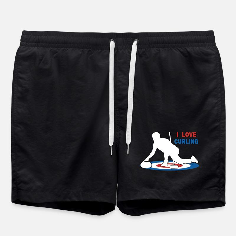 Ich liebe Curling - Badeshorts - Schwarz