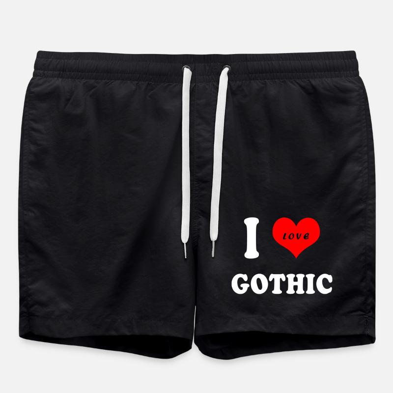 I Love Gothic - Swim Trunks - black