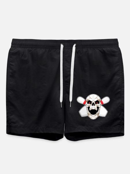 Skull Bowling Pin - Swim Trunks - black