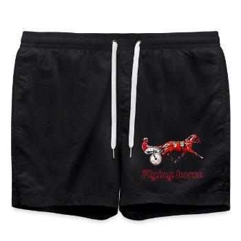 Traber Motiv - Badeshorts - Schwarz - Vorne - AI Model Male 185 light (185cm)