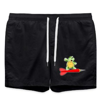 Schildkröte Dart Dartpfeil - Badeshorts - Schwarz - Vorne - AI Model Male 185 light (185cm)