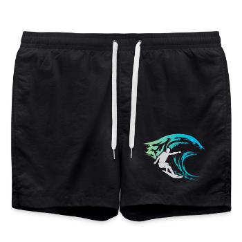 Surfer Wave Water Sea Sports Color Icon Logo - Short de bain - noir - Devant - AI Model Male 185 light (185cm)