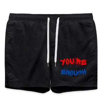 Expressive graffiti designs with splashes of paint - Swim Trunks - black - Front - AI Model Male 185 light (185cm)