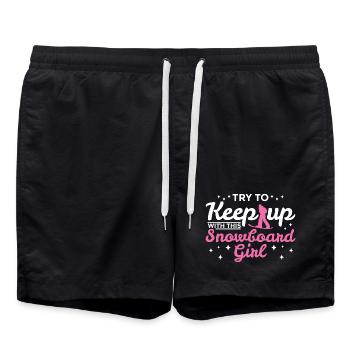 Snowboard Girl - Swim Trunks - black - Front - AI Model Male 185 light (185cm)