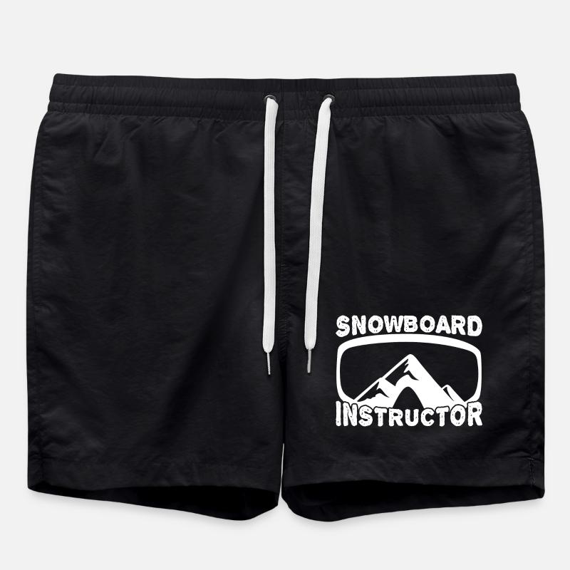 Funny Snowboard Instructor - Swim Trunks - black