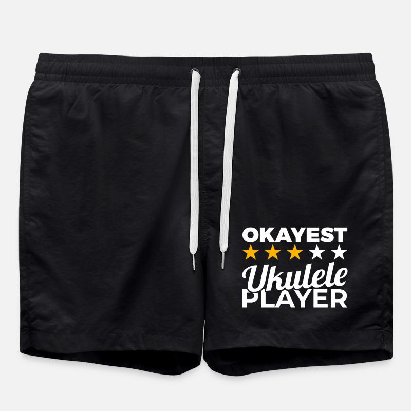 Okayest Ukulele Player - Swim Trunks - black
