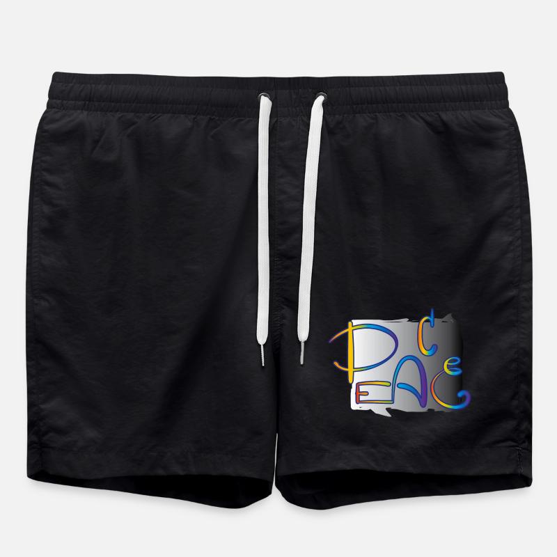 Peace Frieden - Swim Trunks - black