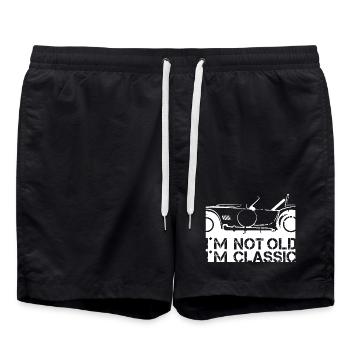 Klassiker Auto lustige Sprüche Symbol Illustration - Badeshorts - Schwarz - Vorne - AI Model Male 185 light (185cm)