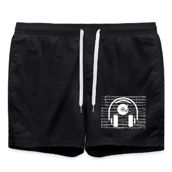 Son et musique Guy Parfaitement Cadeaux Pour Musicien - Short de bain - noir - Devant - AI Model Male 185 light (185cm)