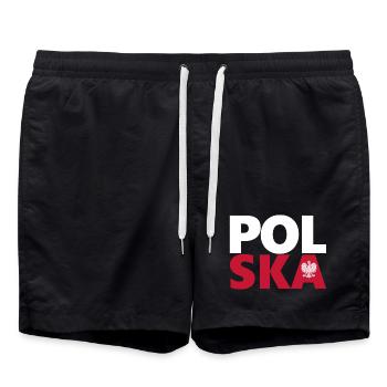 Polen - Badeshorts - Schwarz - Vorne - AI Model Male 185 light (185cm)