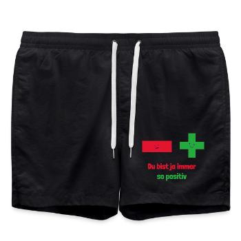 You're always so positive: Mathematical thinking - Swim Trunks - black - Front - AI Model Male 185 light (185cm)