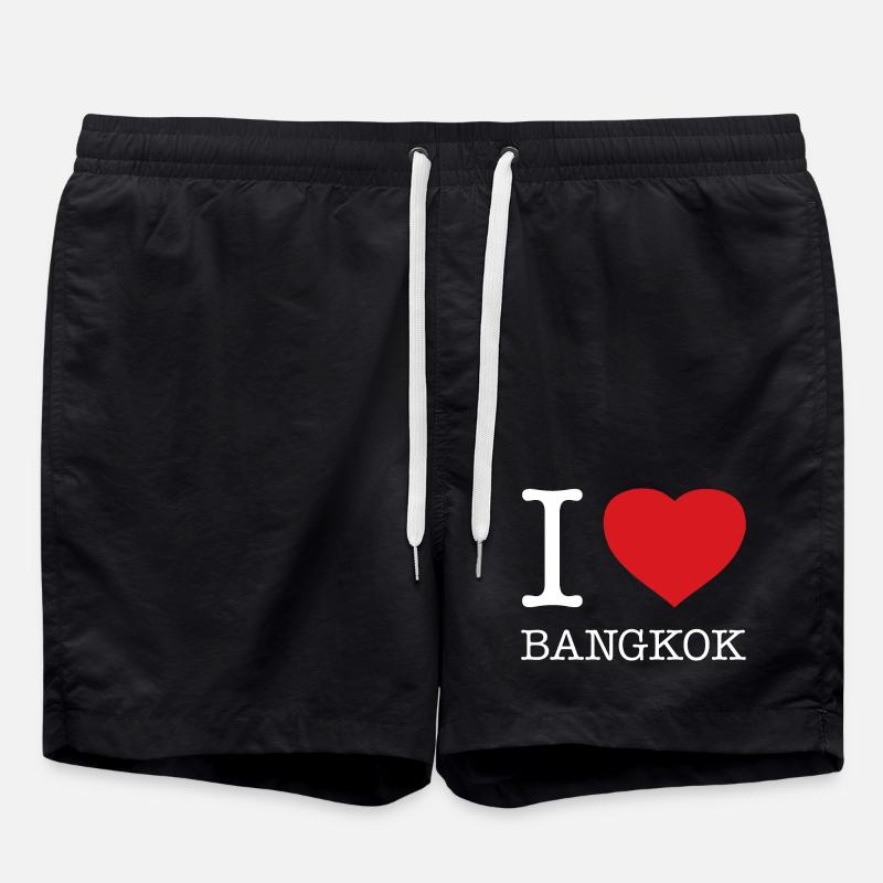 I LOVE BANGKOK - Swim Trunks - black