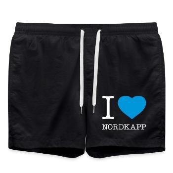 I LOVE NORDKAPP Norway Norwegen - Badeshorts - Schwarz - Vorne - AI Model Male 185 light (185cm)