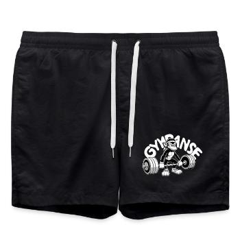 Gympanse Schimpanse witzig Gym Kraftsport Geschenk - Badeshorts - Schwarz - Vorne - AI Model Male 185 light (185cm)