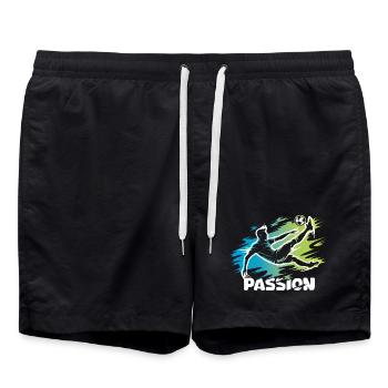 Passion – Conception de ballons de football pour de vrais footballeurs - Short de bain - noir - Devant - AI Model Male 185 light (185cm)