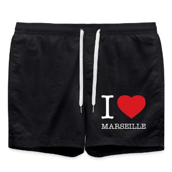 J’ADORE MARSEILLE - Short de bain - noir - Devant - AI Model Male 185 light (185cm)