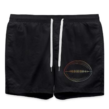 Ballon de football américain vintage - Short de bain - noir - Devant - AI Model Male 185 light (185cm)
