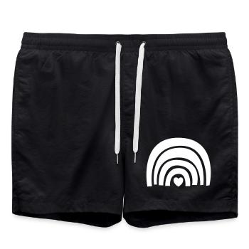 Regenbogen Rainbow - Badeshorts - Schwarz - Vorne - AI Model Male 185 light (185cm)