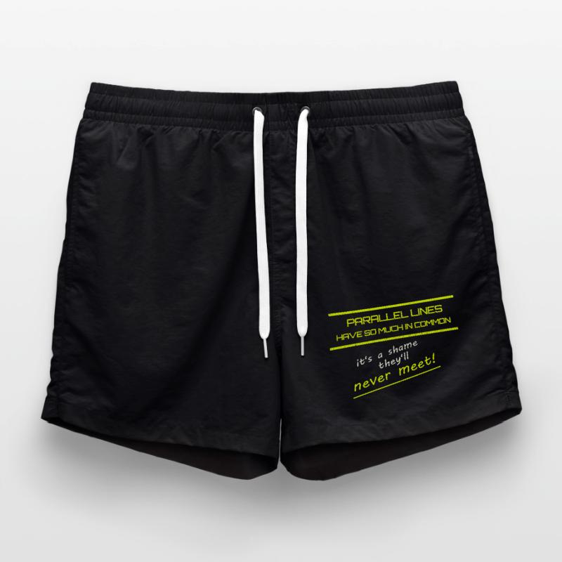 Funny Parallel Lines Math Tee Swim Trunks
