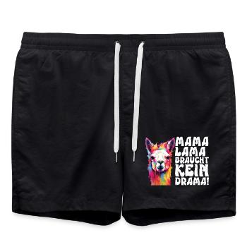 Expectant mothers MAMA LAMA NEEDS NO DRAMA - Swim Trunks - black - Front - AI Model Male 185 light (185cm)