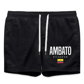 Ambato Ecuador Ecuadorianer - Badeshorts - Schwarz - Vorne - AI Model Male 185 light (185cm)