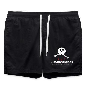 LosBastiano's "Bloody Night" – Skull & Bones - Swim Trunks - black - Front - AI Model Male 185 light (185cm)