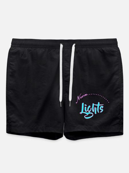 Neon Lights Lettering - Swim Trunks - black