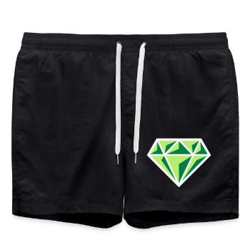 Diamond (Gemstone Brilliant Symbol / NEG Gre 3C) - Swim Trunks - black - Front - AI Model Male 185 light (185cm)
