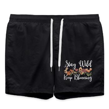 Restez sauvage Continuez à fleurir Floral - Short de bain - noir - Devant - AI Model Male 185 light (185cm)