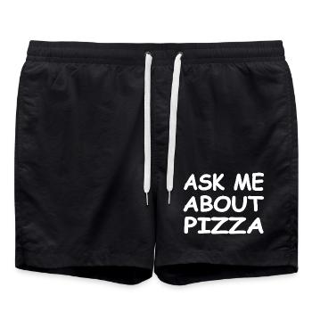 Pizza - Badeshorts - Schwarz - Vorne - AI Model Male 185 light (185cm)